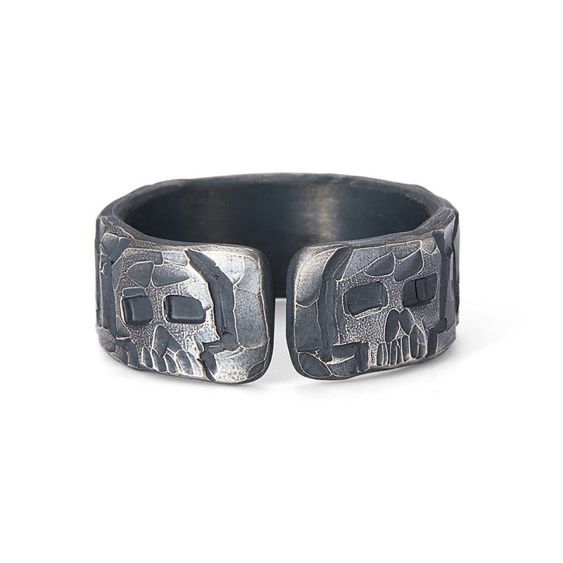 KarmaRipple's 999 Sterling Silver Skeleton Pattern Handmade Blessing Ring p4