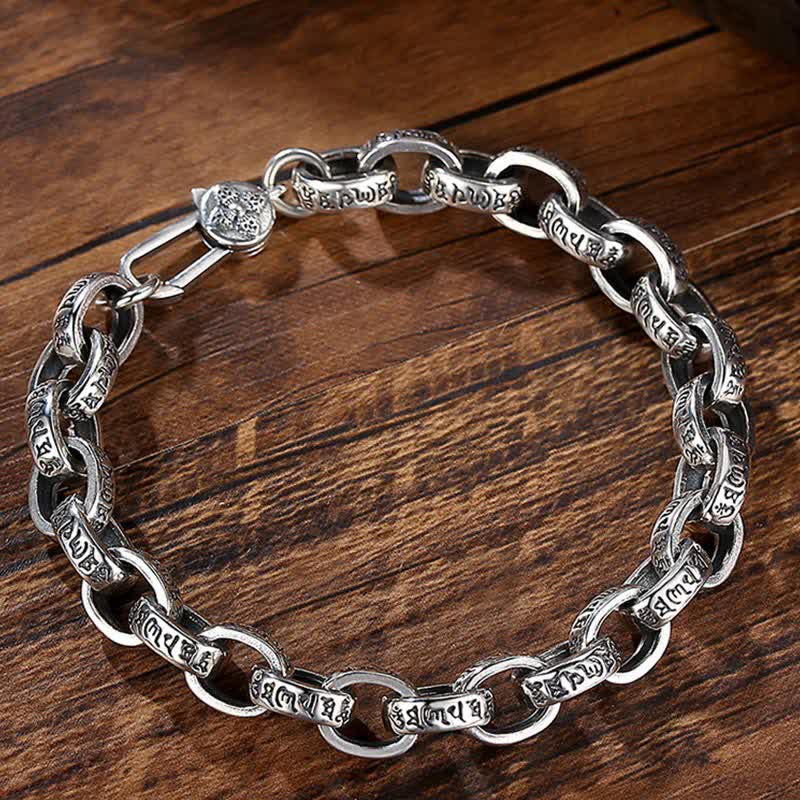 KarmaRipple's 925 Sterling Silver Om Mani Padme Hum Engraved Peace Bracelet Bangle p2