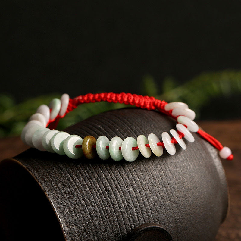 KarmaRipple's Authentic Round Jade Fortune Red String Protection Bracelet p2