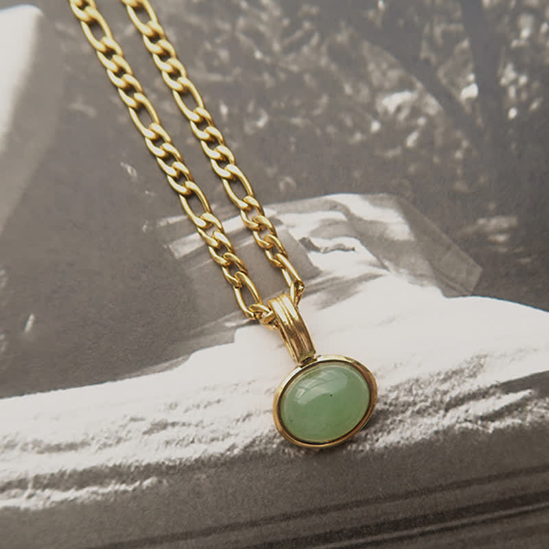 KarmaRipple's Oval Turquoise Strength Titanium Steel Pendant Necklace p12