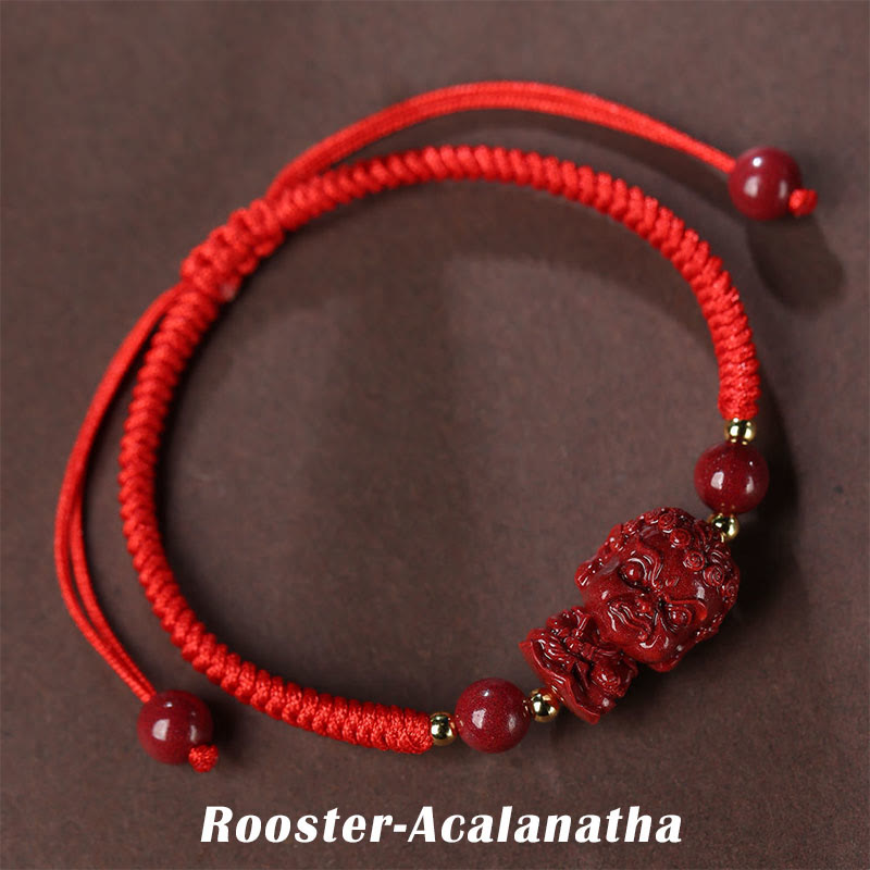 KarmaRipple's Chinese Zodiac Natal Buddha Cinnabar Amulet Blessing String Bracelet p7