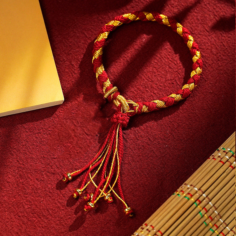 KarmaRipple's Handmade Tibetan Five God Of Wealth Dragon Scale Rope Fortune Braid Bracelet p28