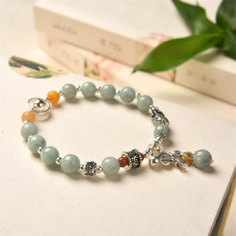 KarmaRipple's 925 Sterling Silver Authentic Jade Amber PiXiu Pony Success Bracelet p2