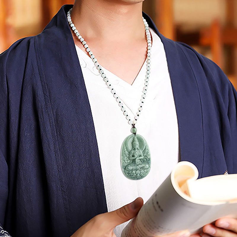 KarmaRipple's Authentic Jade Avalokitesvara Amulet Wealth Pendant Necklace p3
