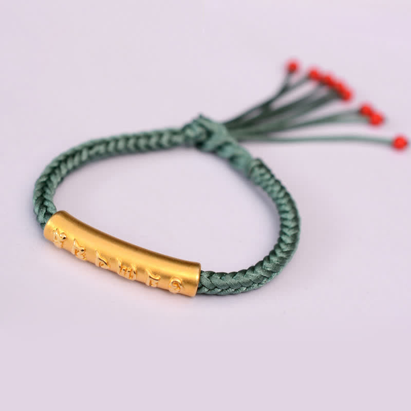 KarmaRipple's 999 Sterling Silver Om Mani Padme Hum Protection Strength String Bracelet p35