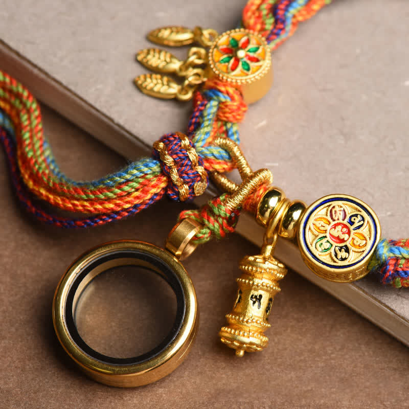 KarmaRipple's Tibetan Om Mani Padme Hum Dreamcatcher Fortune Colorful Reincarnation Weave String Bracelet p9