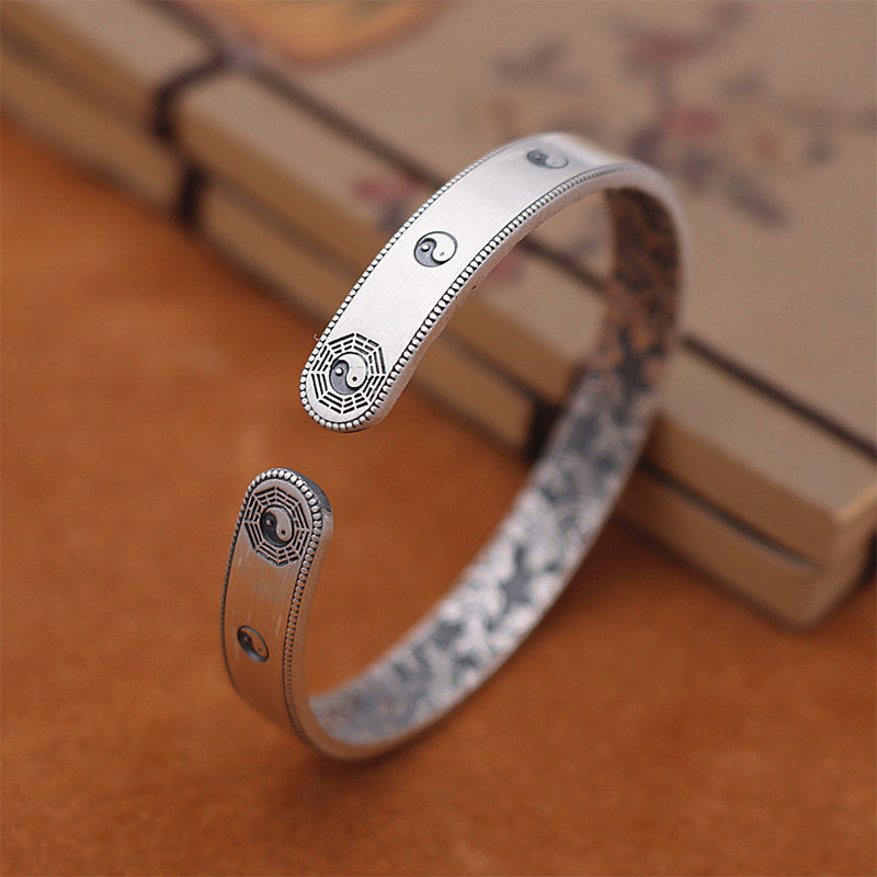 KarmaRipple's 999 Sterling Silver Bagua Yin Yang Balance Bracelet p5