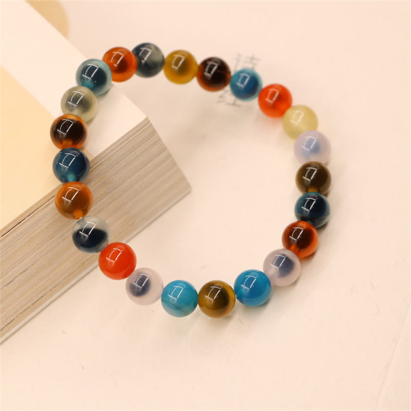 KarmaRipple's Colorful Candy Agate Balancing Strength Bead Bracelet p10