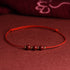 Three Cinnabar Bead / Red / Anklet(Anklet Circumference 21-27cm)