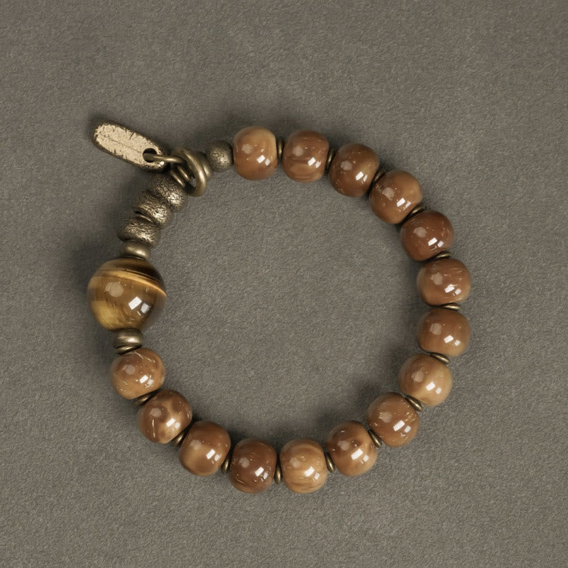 KarmaRipple's Kuka Seed Tiger Eye Gold Sheen Obsidian Bronze Wealth Fortune Bracelet p4