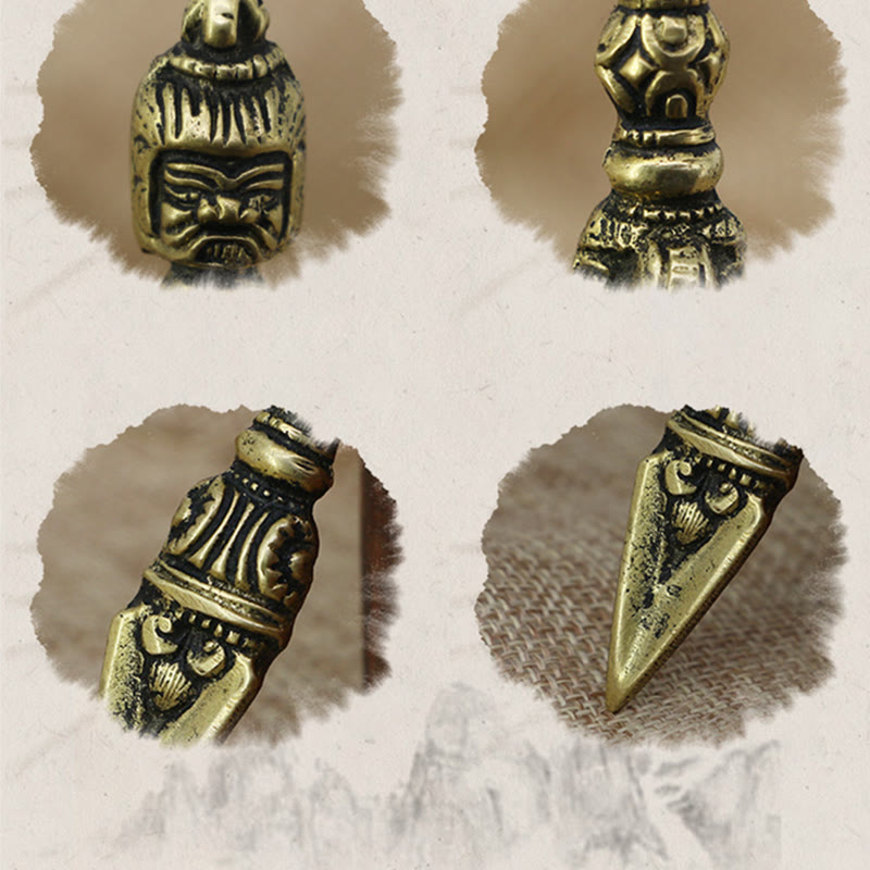KarmaRipple's Handmade Nepal Small Vajra Dorje Engraved Enlightenment Bronze Decoration p7