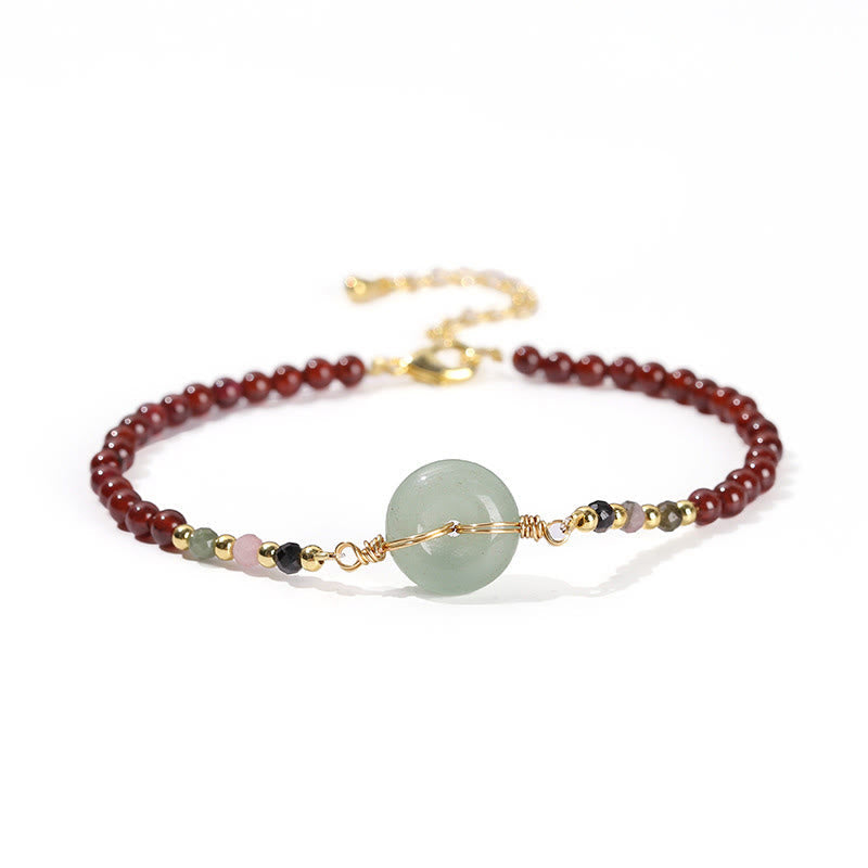 KarmaRipple's Authentic Garnet Peace Buckle Bead Calm Bracelet p11