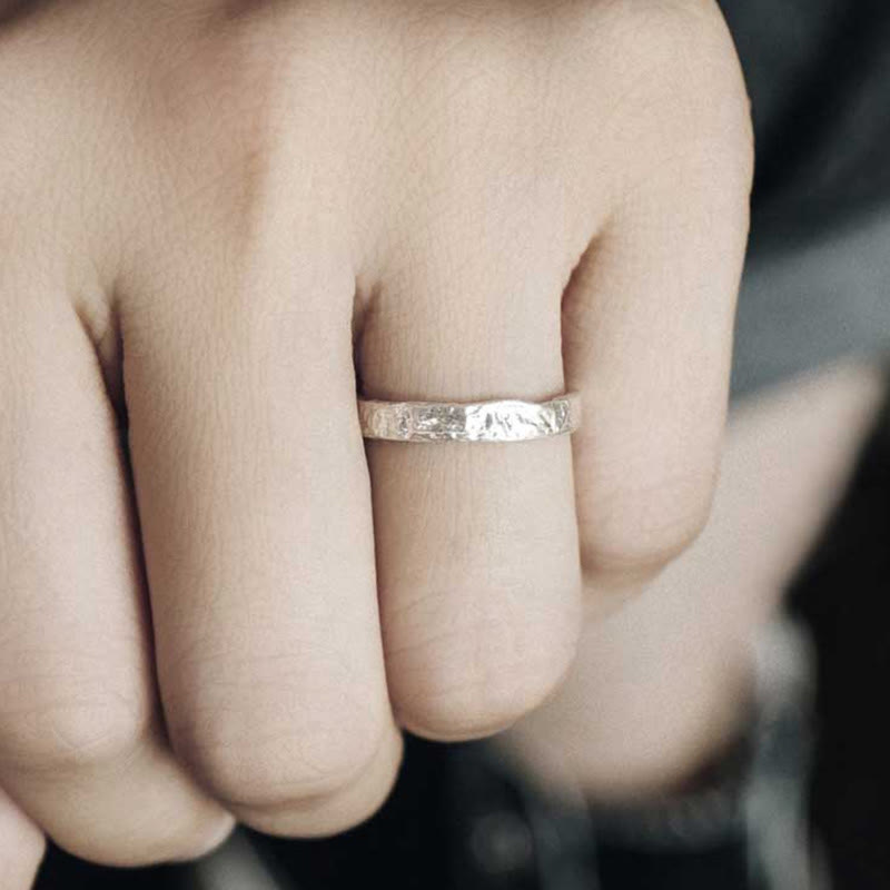KarmaRipple's 925 Sterling Silver Simple Design Blessing Pair Ring p16