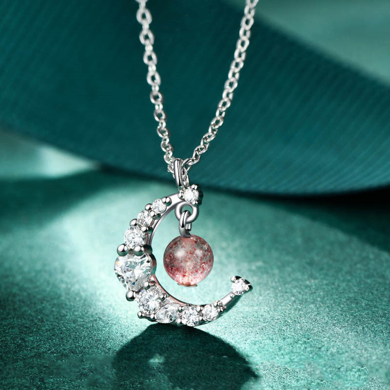 KarmaRipple's Strawberry Quartz Blue Gemstone Love Balancing Pendant p1