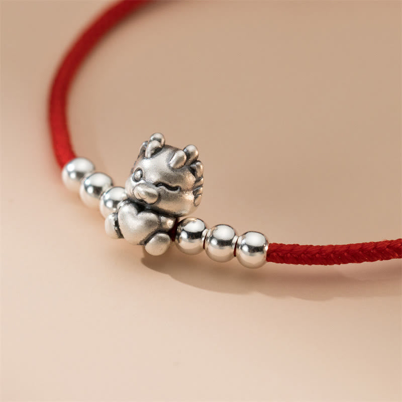 KarmaRipple's Handmade 999 Sterling Silver Year of the Dragon Fortune Red Bracelet p3