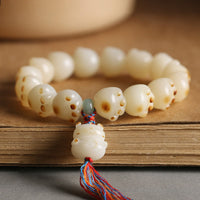 KarmaRipple's Cute Fortunate Cat Bodhi Seed Cat Paw Balance Bracelet