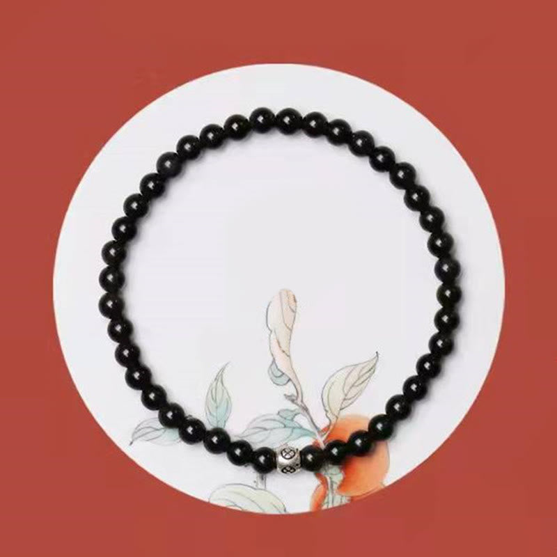 KarmaRipple's Authentic Black Obsidian Smoky Quartz Purification Strength Bracelet p12