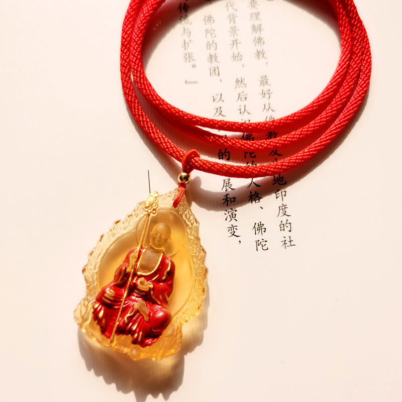 KarmaRipple's Ksitigarbha Buddha Liuli Gemstone Compassion Amulet Pendant Necklace p7