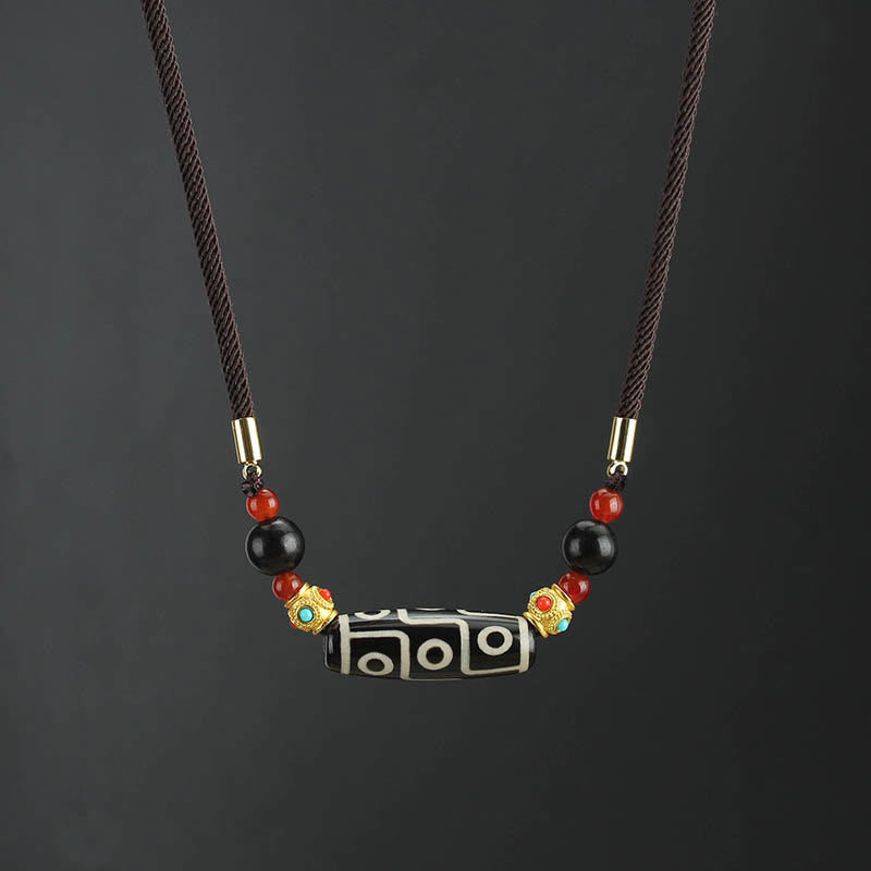 KarmaRipple's Tibetan Nine-Eye Dzi Bead Protection Blessings String Pendant Necklace p16