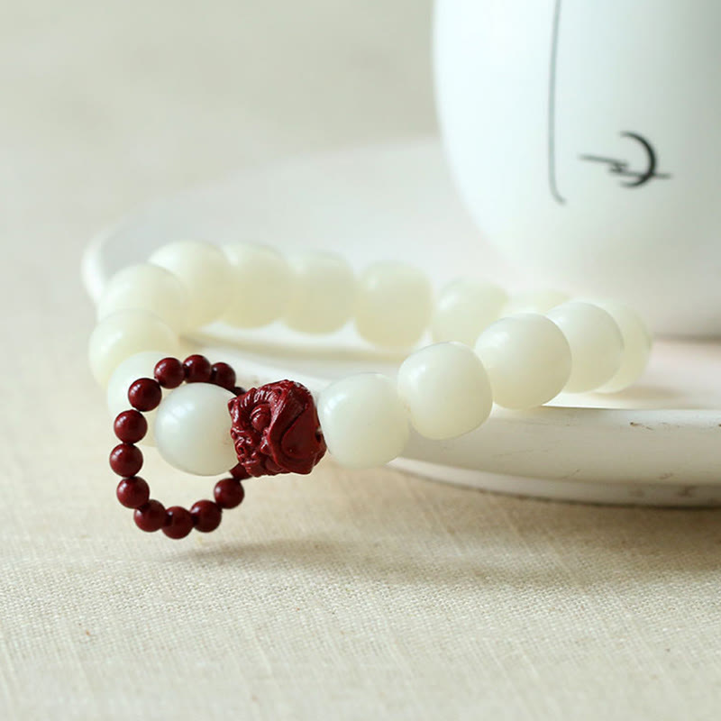KarmaRipple's Authentic Bodhi Seed Cinnabar Dancing Lion Talisman Wisdom Balance Wrist Mala p3