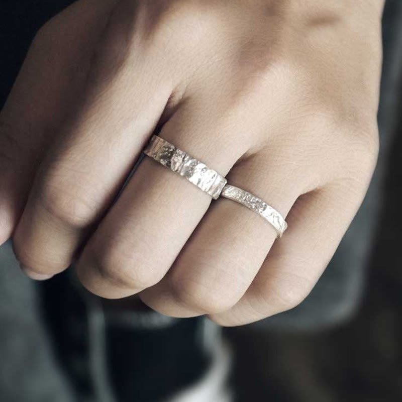 KarmaRipple's 925 Sterling Silver Simple Design Blessing Pair Ring p11