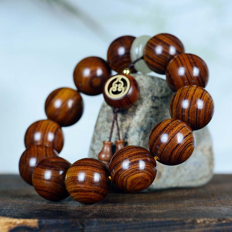 KarmaRipple's Rosewood Warmth Calm Gourd Talisman Bracelet p2