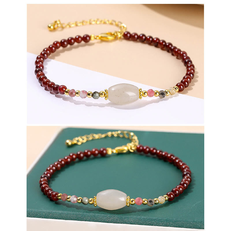 KarmaRipple's Garnet Jade Tourmaline Bead Passion Bracelet p9
