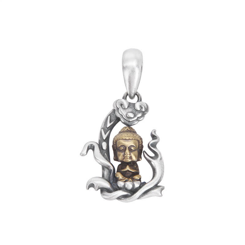 KarmaRipple's 925 Sterling Silver Zen Buddha Ruyi Handle Compassion Pendant Necklace p6