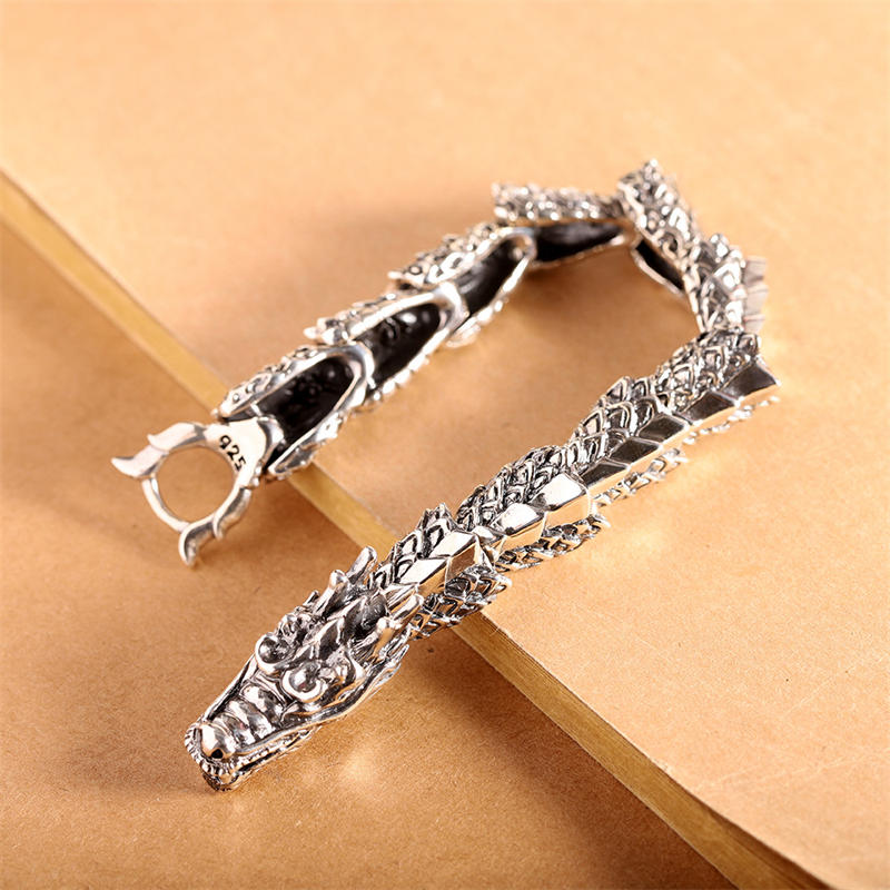 KarmaRipple's 925 Sterling Silver Dragon Fortune Success Bracelet Bangle p2