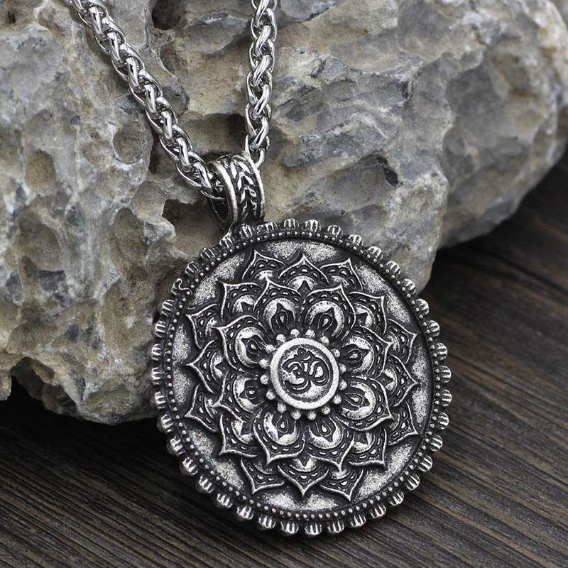 KarmaRipple's Six True Words Love Peace Flower Pattern Pendant ( p6