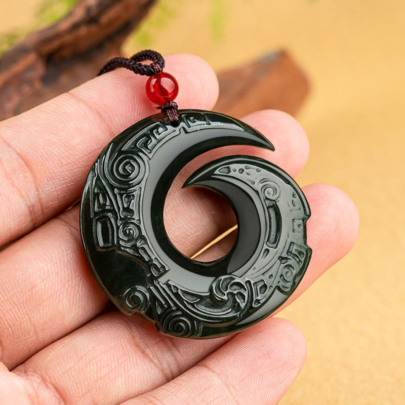 KarmaRipple's One's Fortune Improves Design Patern Authentic Hetian Cyan Jade Success Pendant Necklace p5