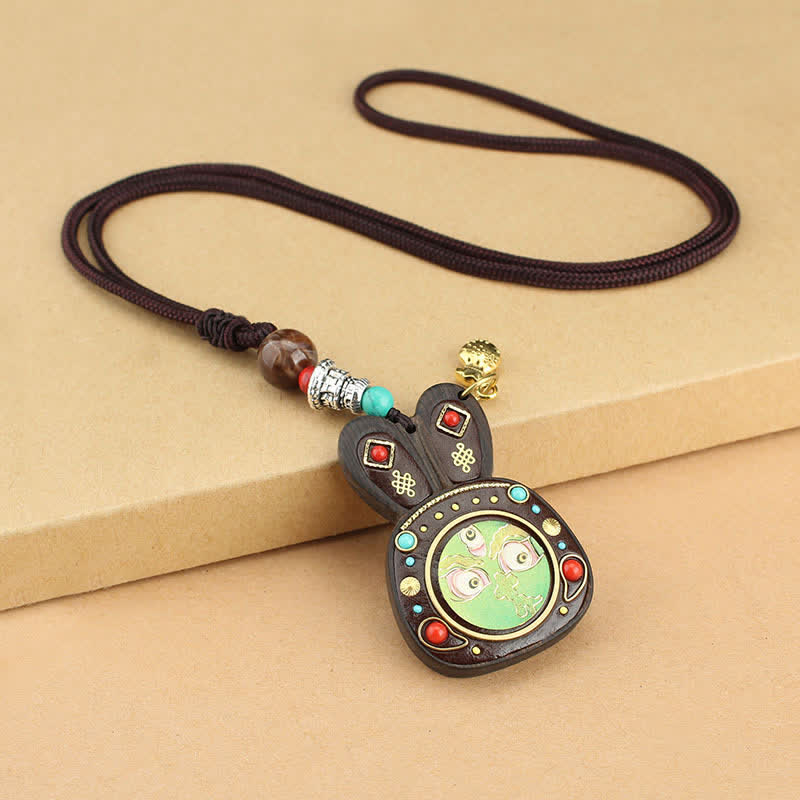 KarmaRipple's Tibet Ebony Five God of Wealth Thangka Pendant Necklace p18