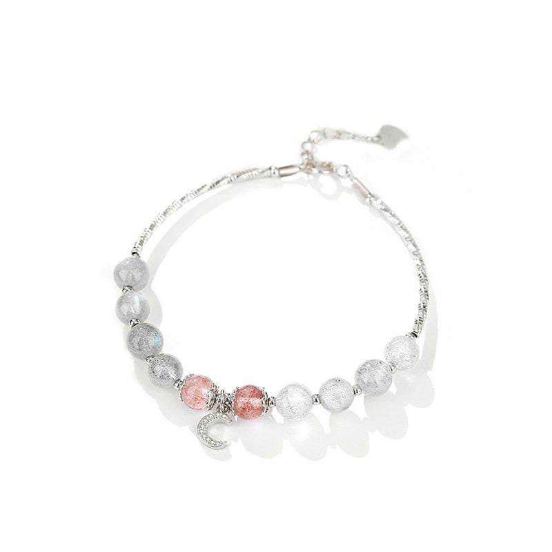KarmaRipple's Strawberry Quartz Moonstone Fortune Moon Talisman Bracelet p7