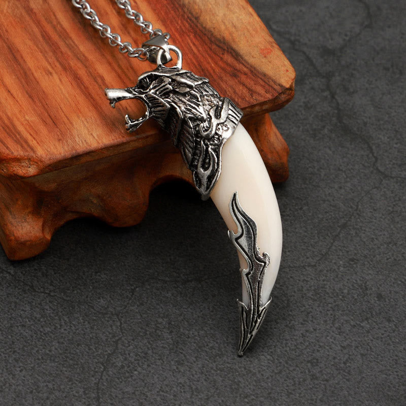 KarmaRipple's Imitation Wolf Tooth Titanium Steel Balance Pendant Necklace p2