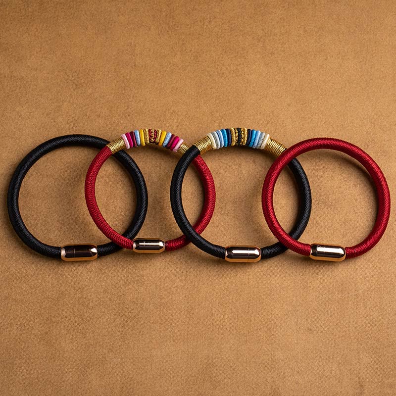 KarmaRipple's Tibetan Handmade King Kong Weave Protection Magnetic Buckle Woven Bracelet ( p6
