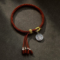 KarmaRipple's Handmade 925 Sterling Silver Five Directions Gods of Wealth Fortune Protection String Braid Bracelet