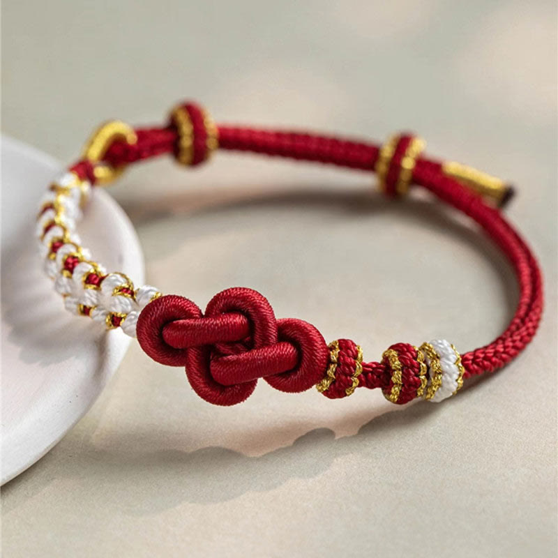KarmaRipple's Handmade True Love Weave Peach Blossom Talisman Fortune Rope Bracelet p22