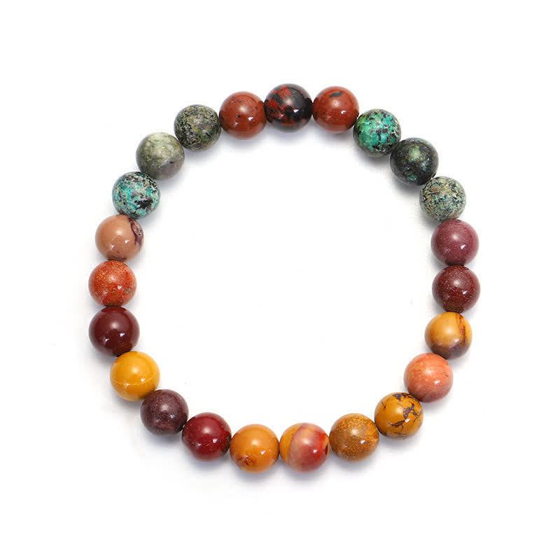 KarmaRipple's 108 Mala Beadwork Mookaite Emotional Growth Bracelet Tassel Pendant Necklace p5