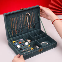 KarmaRipple's Simple Design Jewelry Box Organizer Single Layer Flannel Jewelry Storage Box With Lock