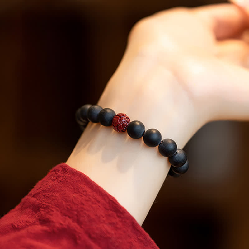 KarmaRipple's Tibetan Cypress Cinnabar Lotus Balancing Bracelet p2