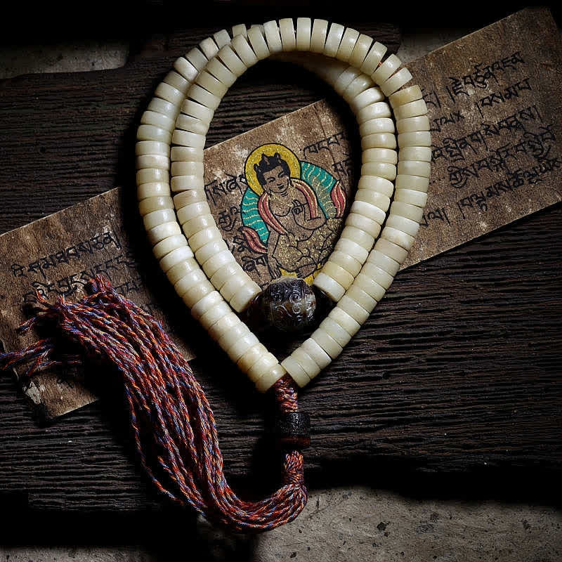 KarmaRipple's Tibetan 108 Mala Beadwork Yak Bone Balance Strength Mala Bracelet p2