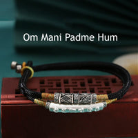 KarmaRipple's 999 Sterling Silver Handmade Om Mani Padme Hum Peace Woven Bracelet