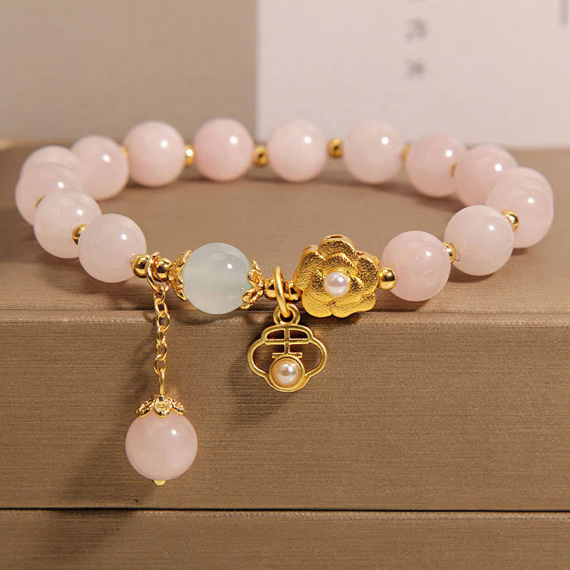 KarmaRipple's Authentic Pink Gemstone Fortunate Flower Warmth Bracelet p10