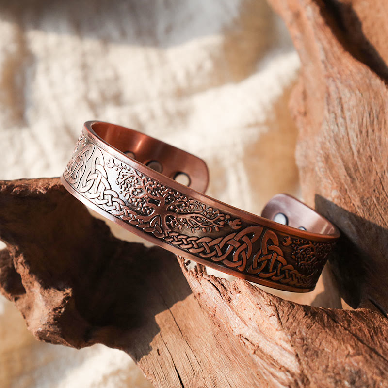 KarmaRipple's Fortunate Tree Of Life Balance Magnetic Adjustable Cuff Bracelet Bangle p2