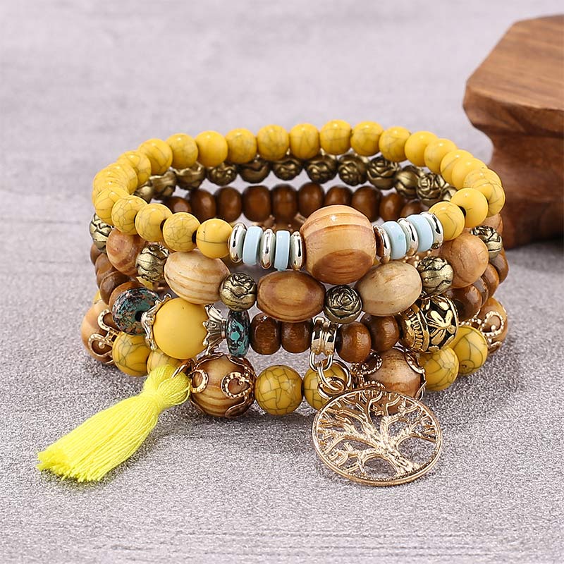KarmaRipple's Wenge Wood Layered Tree Tassel Balancing Bracelet p9