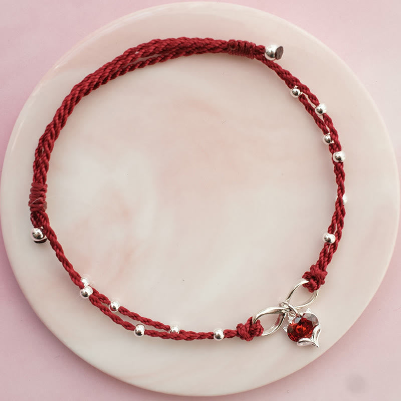 KarmaRipple's Love Heart Infinity Symbol Woven String Anklet p2