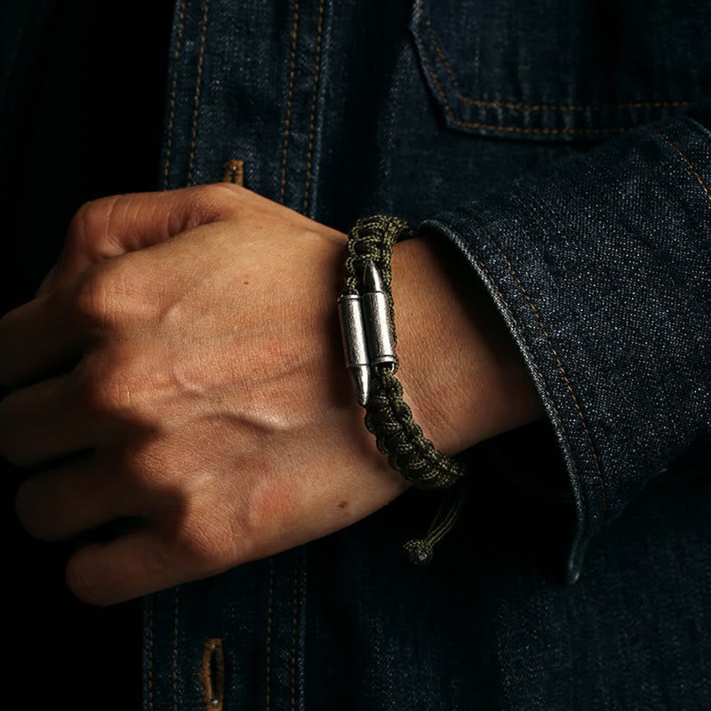 KarmaRipple's 925 Sterling Silver Bullet Design Woven Rope Bracelet p5