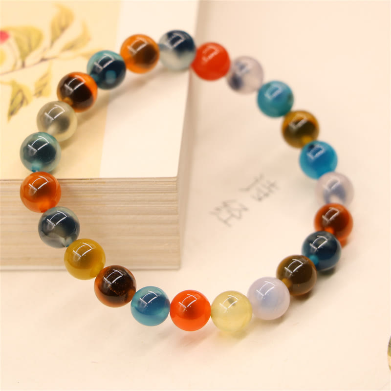 KarmaRipple's Colorful Candy Agate Balancing Strength Bead Bracelet p4