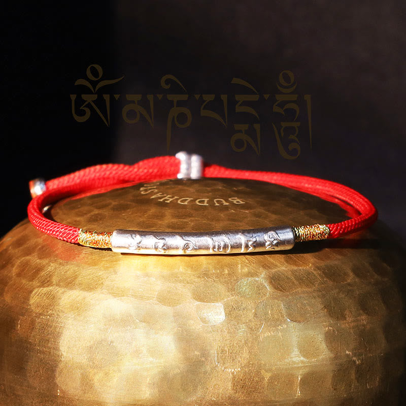 KarmaRipple's Tibetan Buddhist Handmade Mani Mantra Fortunate Red String Bracelet p19