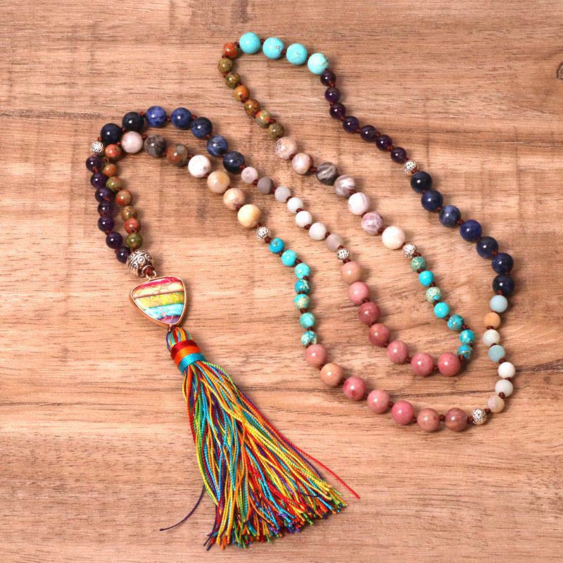 KarmaRipple's Tibetan Turquoise Lazurite Zebra Jasper Balance Pendant p1